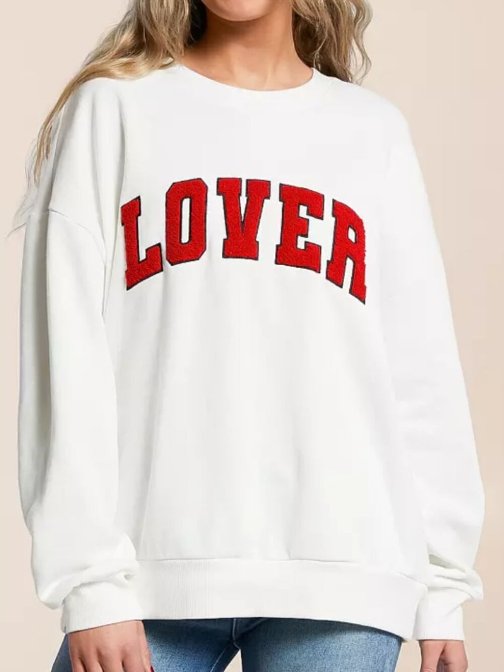 NWT 🌟 Z SUPPLY 🌟 LOUNGE LOVER CREW NECK SWEATSHIRT IVORY RED SZ L